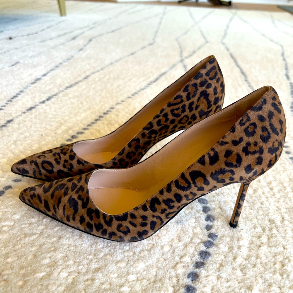 Manolo Blahnik BB Leopard Pointed Toe Pumps - Worn Once